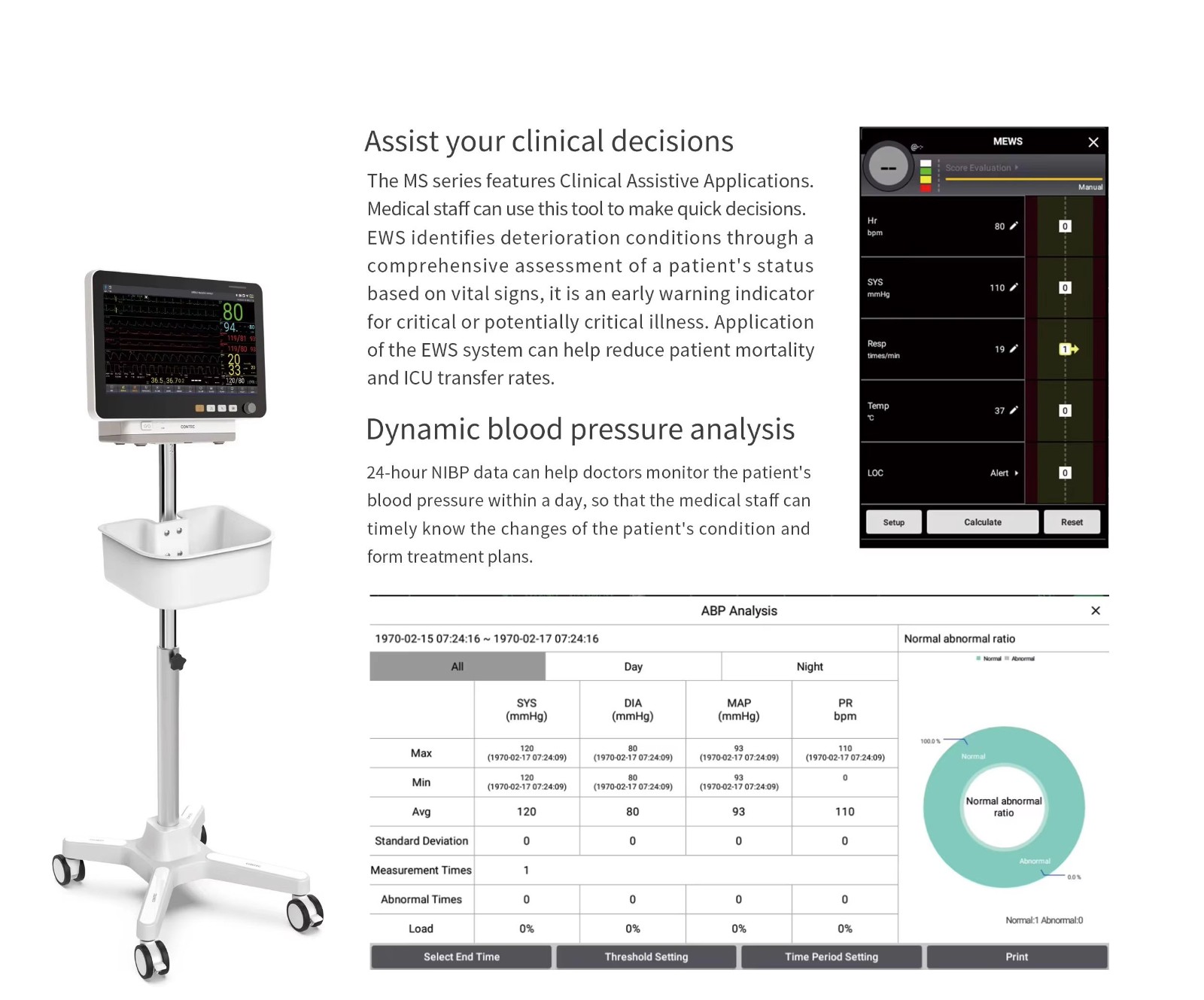 TS12 Portable patient monitor vital sign monitor