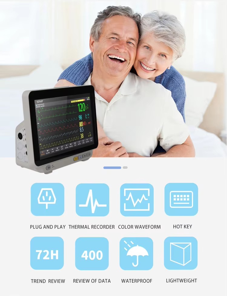 MEK-YK8000D 14 Inch TFT LCD Screen Vital Signs Monitor Advanced Patient Monitor