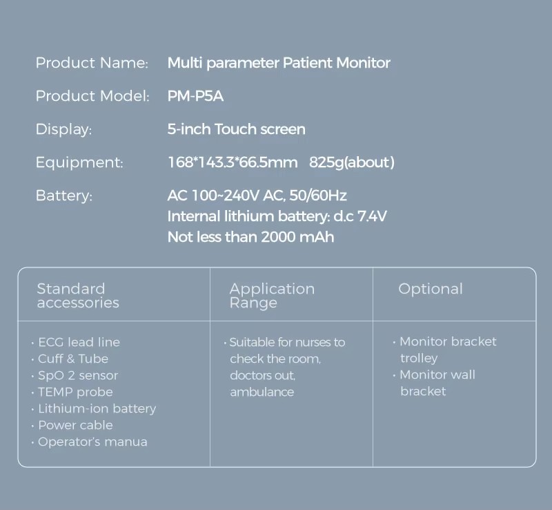 P5A 5-inch Touch Screen Pet Monitor P5A 5-inch Touch Screen Pet Monitor