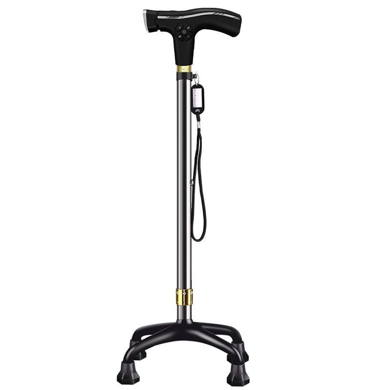 Z01 Intelligent four legged crutches with multifunctional lights and anti slip crutch