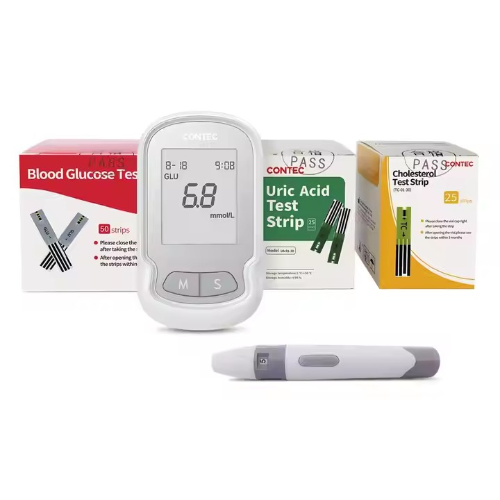 CMS30C Uric Acid Cholesterol Blood Glucose Meter Portable Multifunction Meter