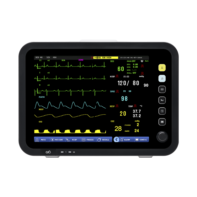 MEK-YK8000C Portable ICU Monitor 12.1-inch Color LCD Touch Screen Patient Monitor